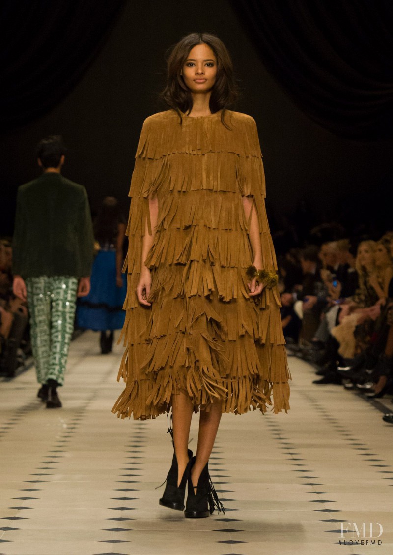 Malaika Firth featured in  the Burberry Prorsum fashion show for Autumn/Winter 2015