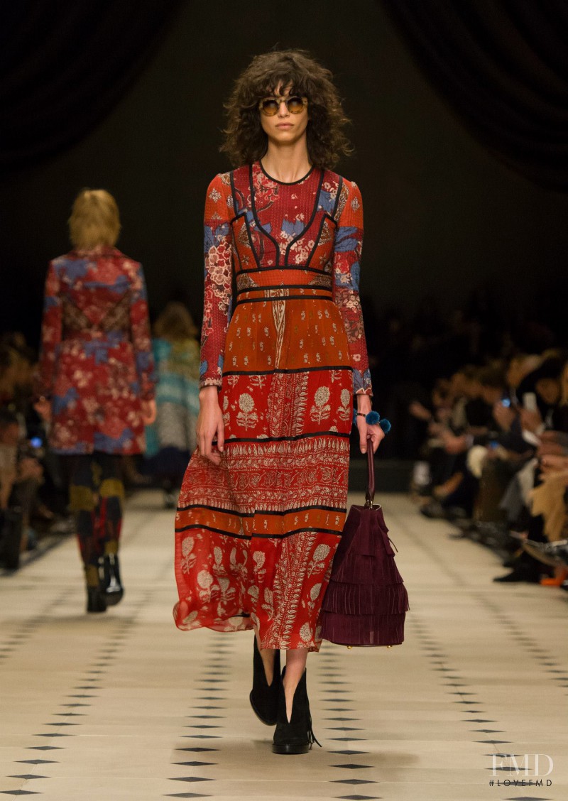 Mica Arganaraz featured in  the Burberry Prorsum fashion show for Autumn/Winter 2015