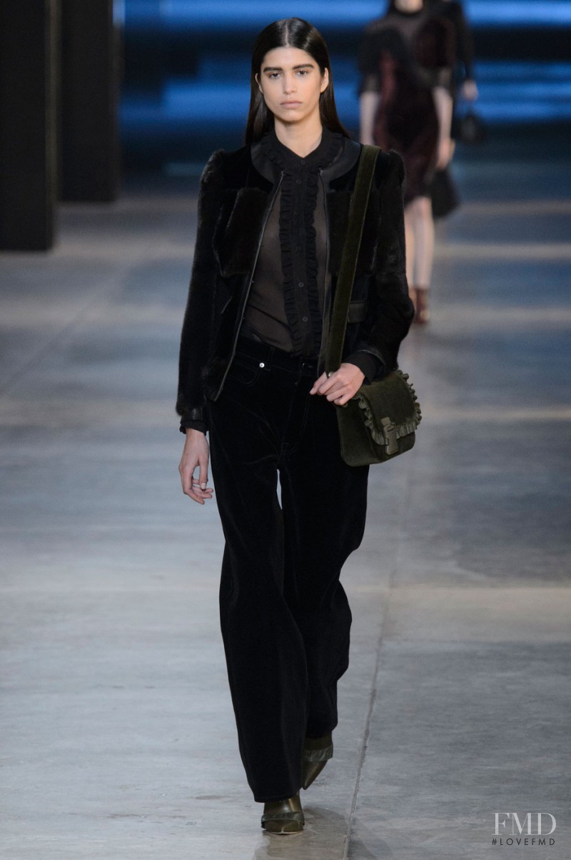 Mica Arganaraz featured in  the Christopher Kane fashion show for Autumn/Winter 2015