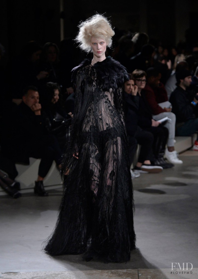 Sarah Abney featured in  the Alexander McQueen fashion show for Autumn/Winter 2015