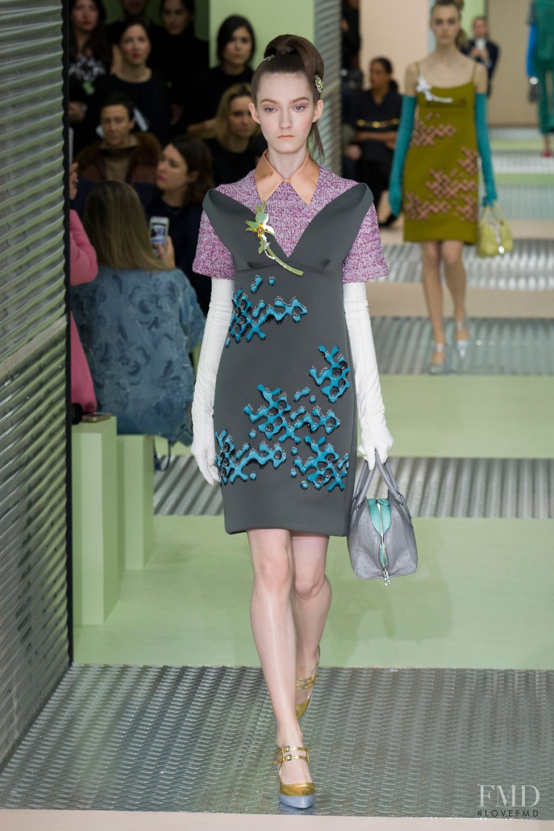 Kasia Jujeczka featured in  the Prada fashion show for Autumn/Winter 2015