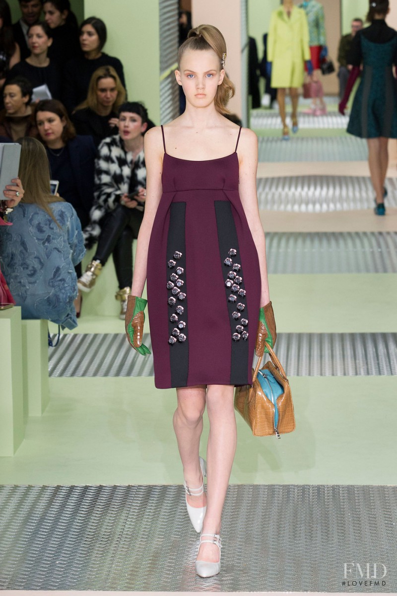 Noa Vermeer featured in  the Prada fashion show for Autumn/Winter 2015