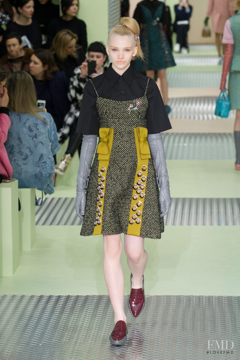 Stella Lucia featured in  the Prada fashion show for Autumn/Winter 2015