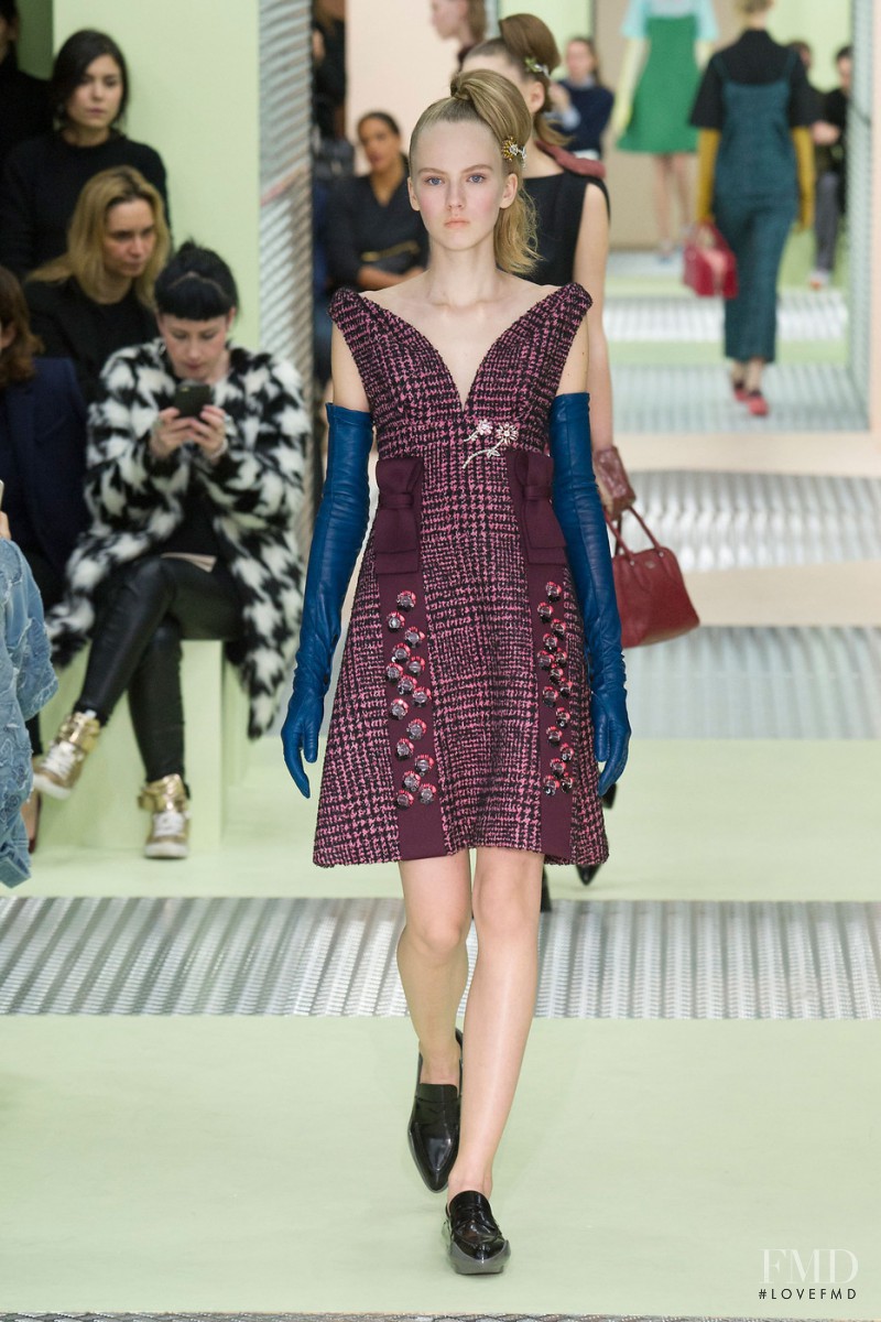Paula Galecka featured in  the Prada fashion show for Autumn/Winter 2015
