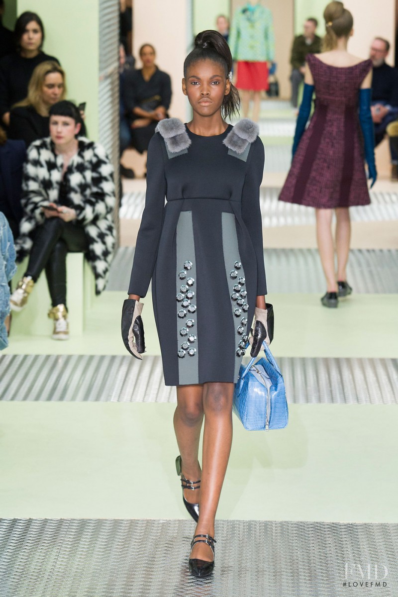 Amilna Estevão featured in  the Prada fashion show for Autumn/Winter 2015