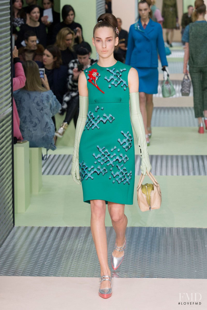 Julia Bergshoeff featured in  the Prada fashion show for Autumn/Winter 2015