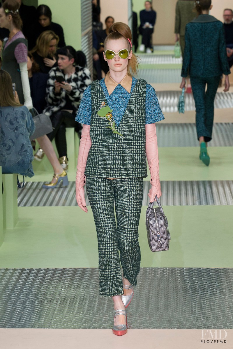 Julia Hafstrom featured in  the Prada fashion show for Autumn/Winter 2015