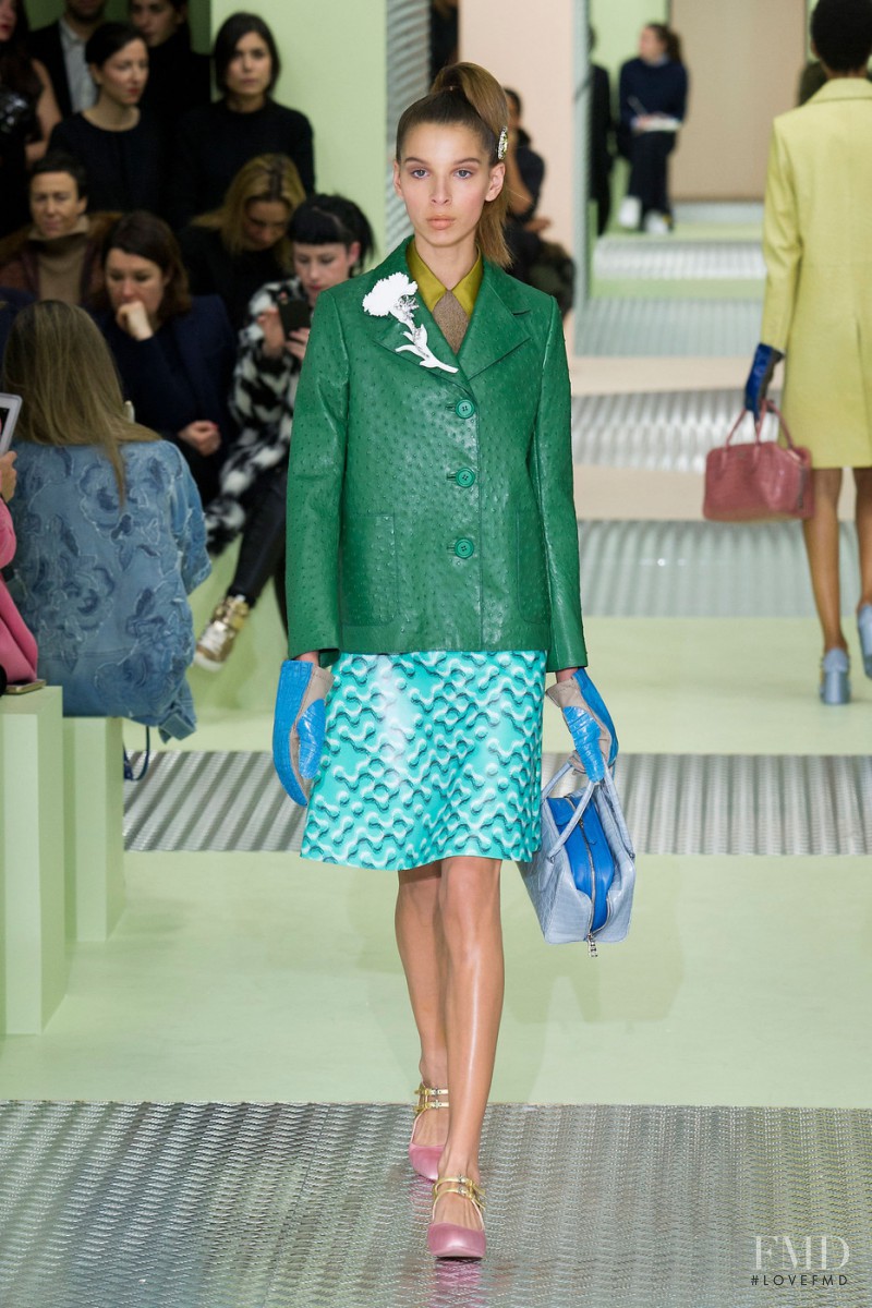 Alice Metza featured in  the Prada fashion show for Autumn/Winter 2015