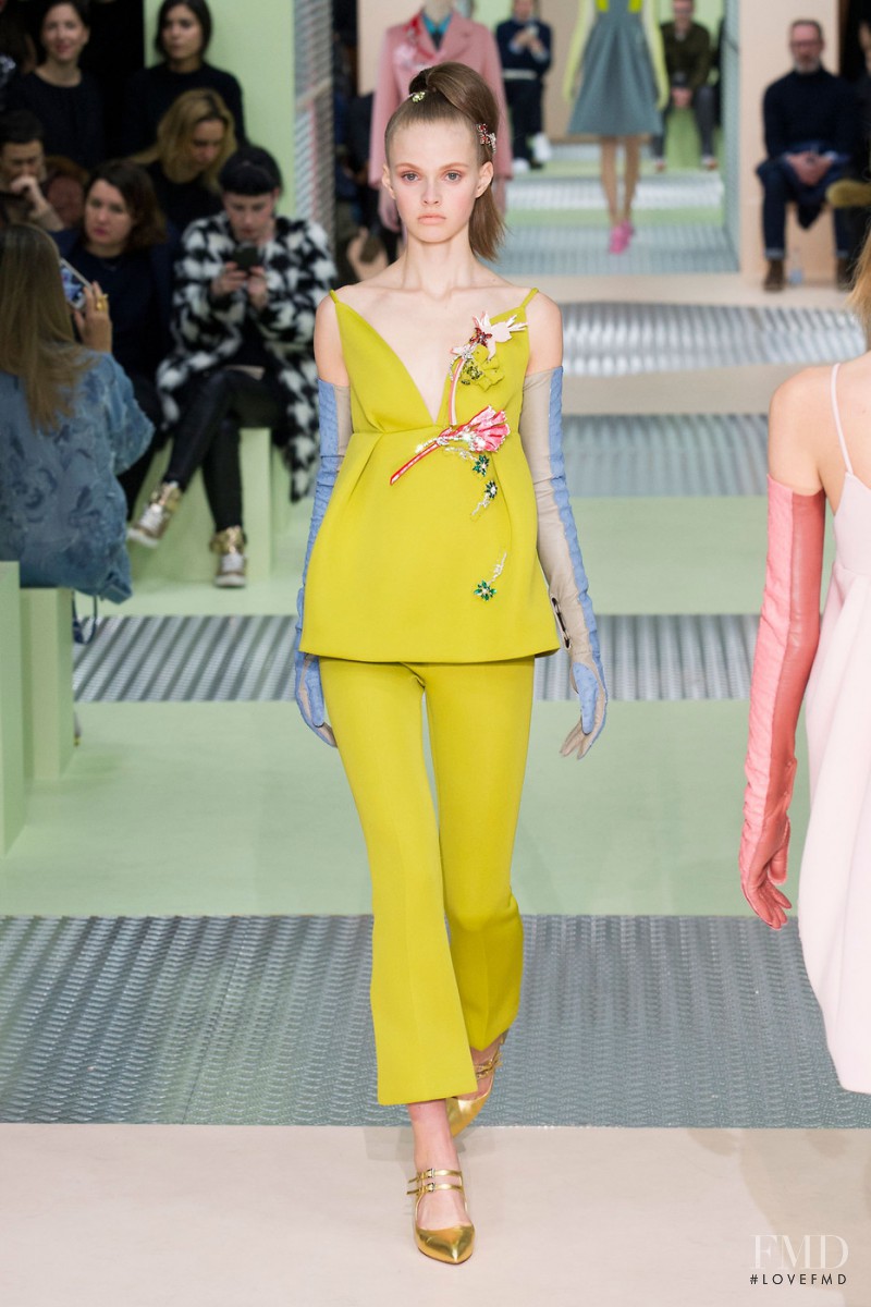 Avery Blanchard featured in  the Prada fashion show for Autumn/Winter 2015