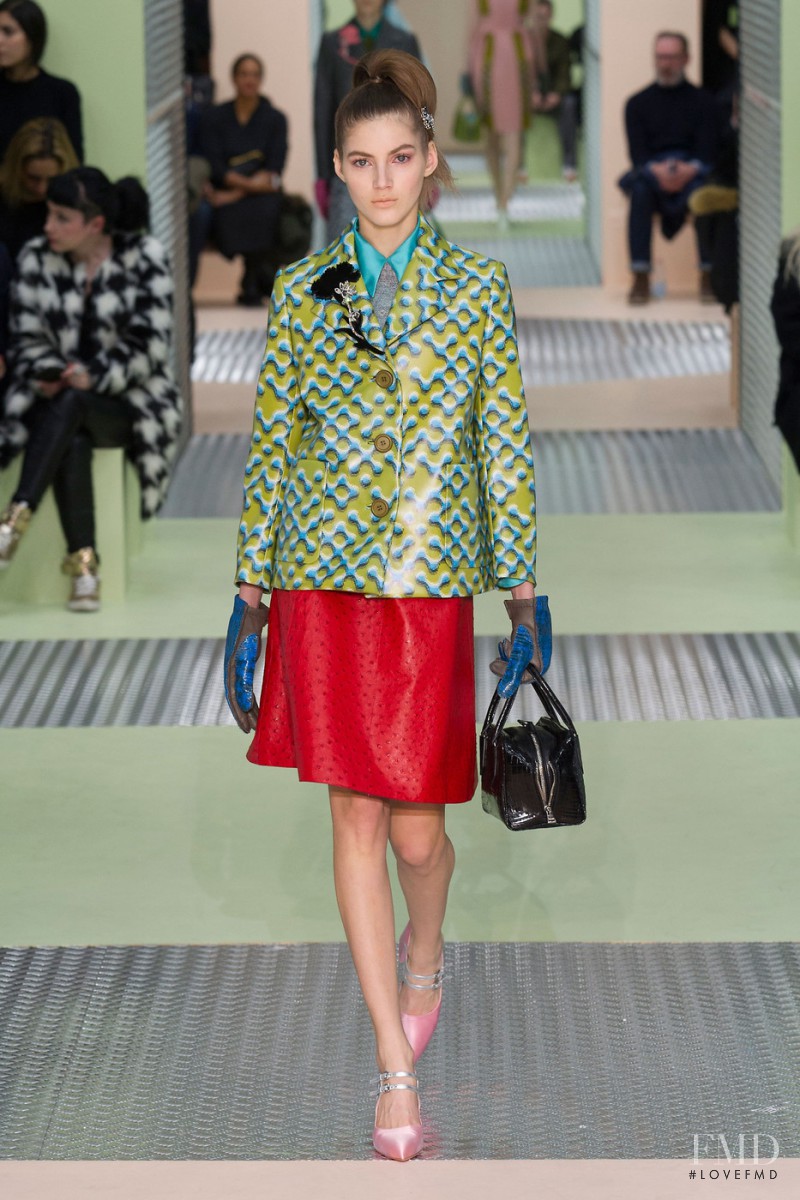 Valery Kaufman featured in  the Prada fashion show for Autumn/Winter 2015