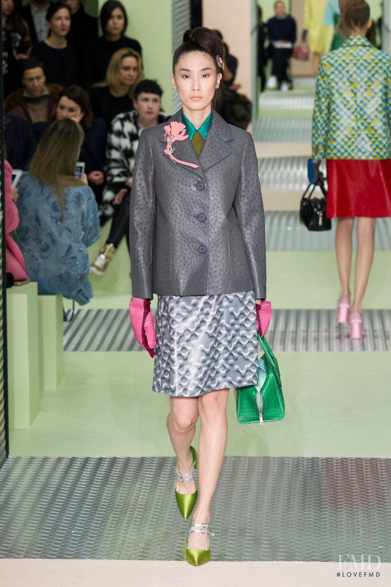 Dongqi Xue featured in  the Prada fashion show for Autumn/Winter 2015