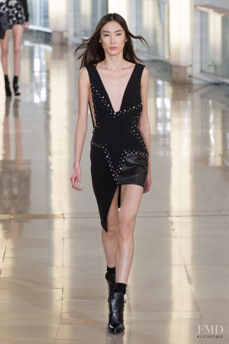 Dongqi Xue featured in  the Anthony Vaccarello fashion show for Autumn/Winter 2015