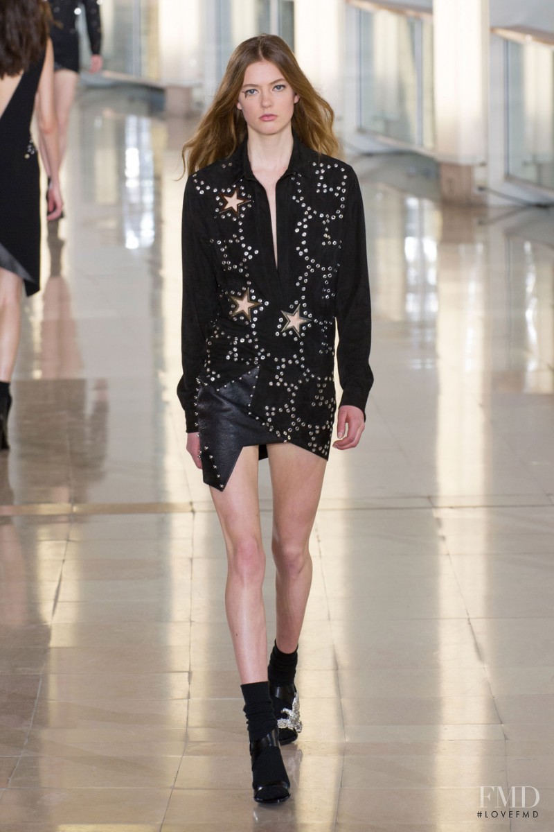 Emmy Rappe featured in  the Anthony Vaccarello fashion show for Autumn/Winter 2015