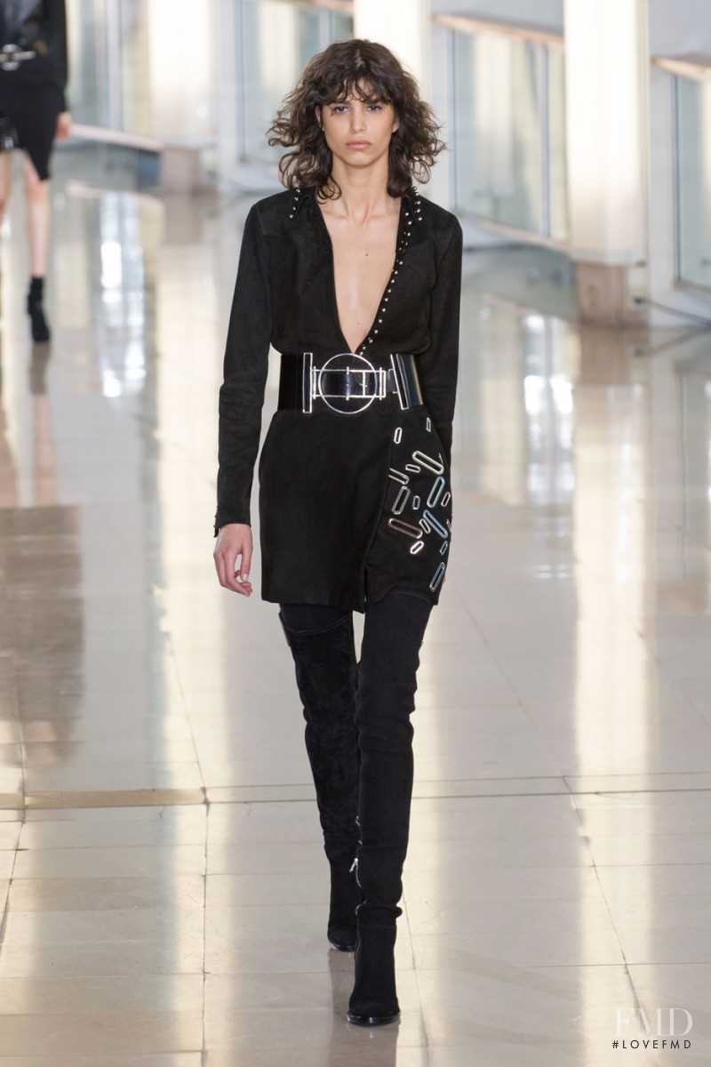 Mica Arganaraz featured in  the Anthony Vaccarello fashion show for Autumn/Winter 2015