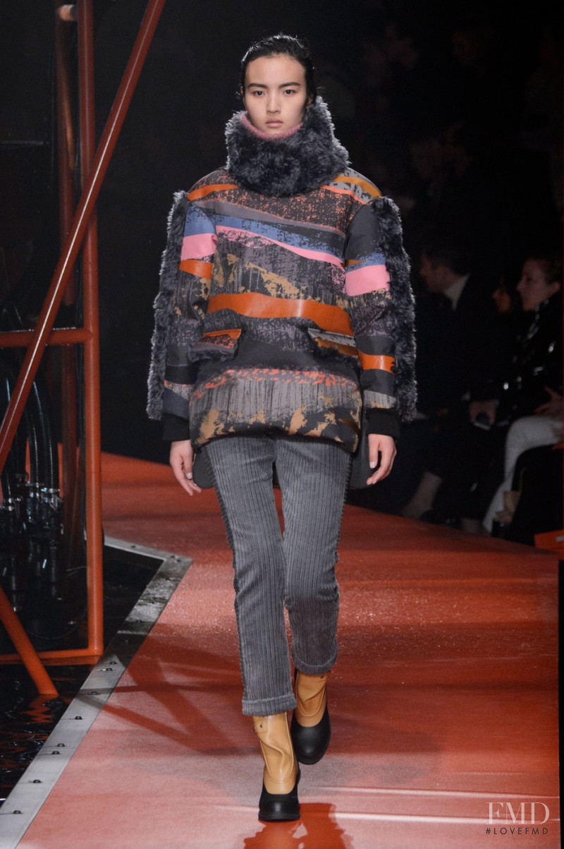 Luping Wang featured in  the Hunter fashion show for Autumn/Winter 2015