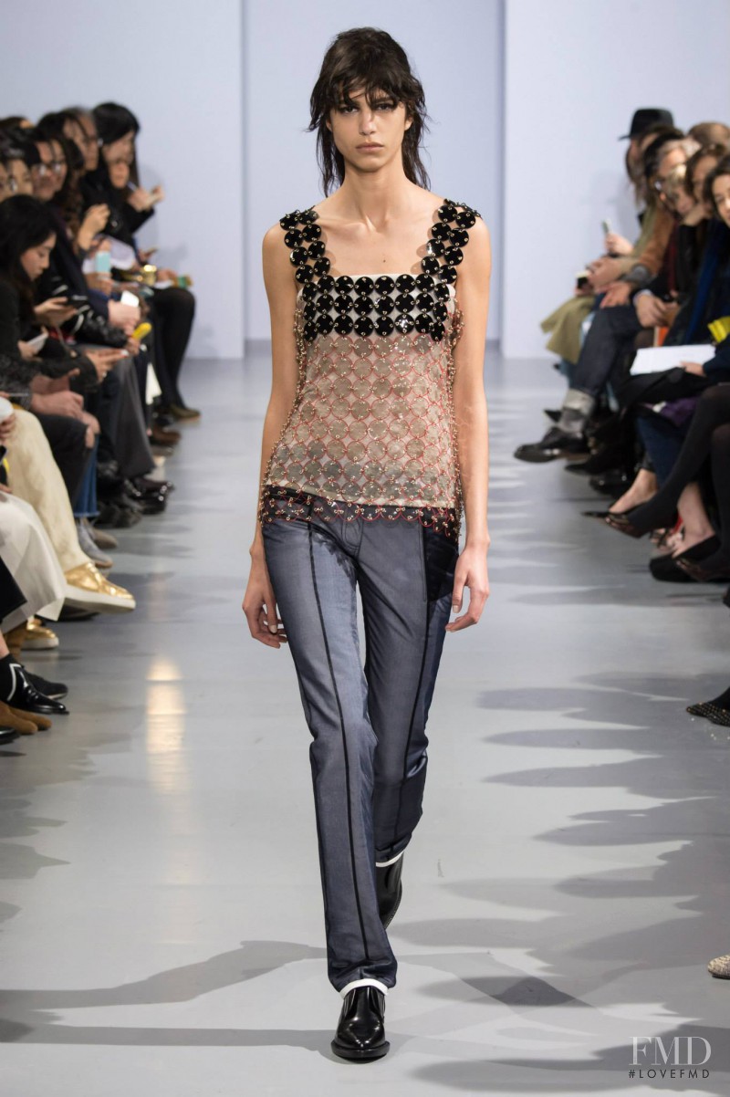 Mica Arganaraz featured in  the Paco Rabanne fashion show for Autumn/Winter 2015