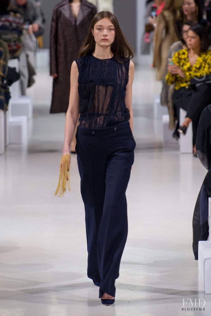 Yumi Lambert featured in  the Nina Ricci fashion show for Autumn/Winter 2015