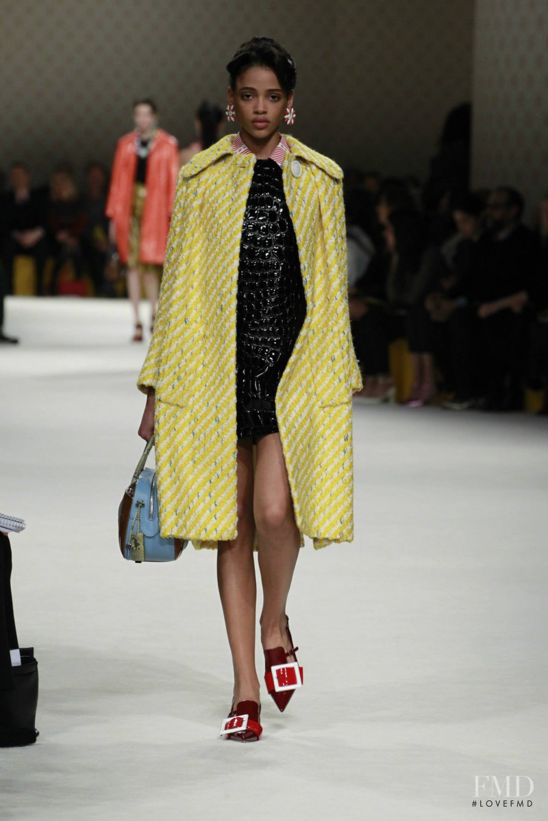 Aya Jones featured in  the Miu Miu fashion show for Autumn/Winter 2015