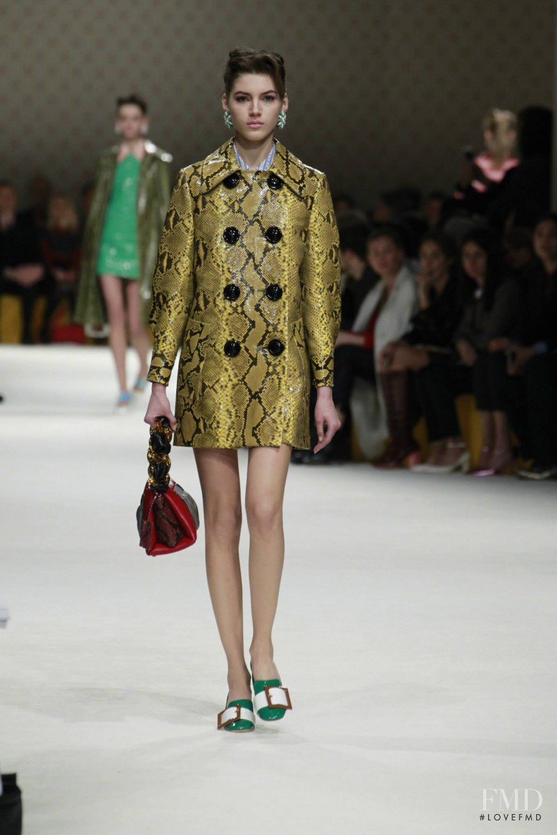 Valery Kaufman featured in  the Miu Miu fashion show for Autumn/Winter 2015