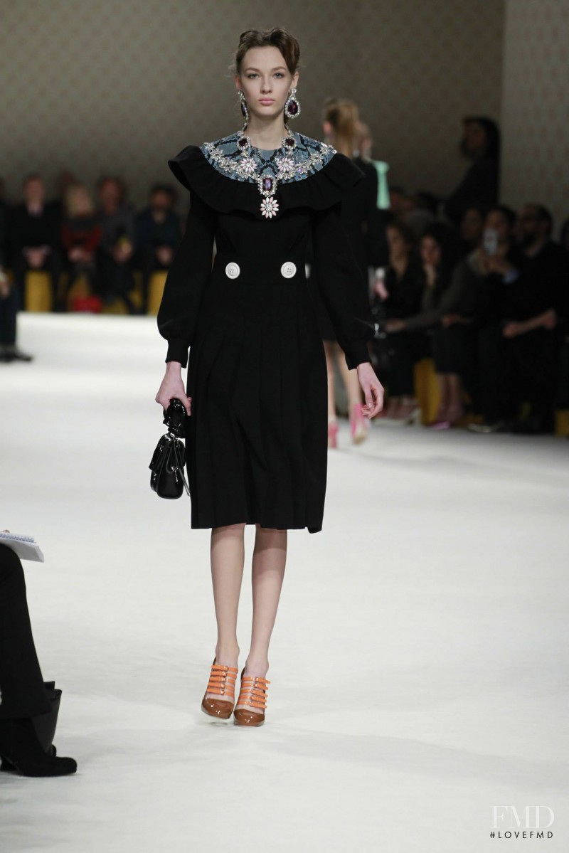 Ala Sekula featured in  the Miu Miu fashion show for Autumn/Winter 2015