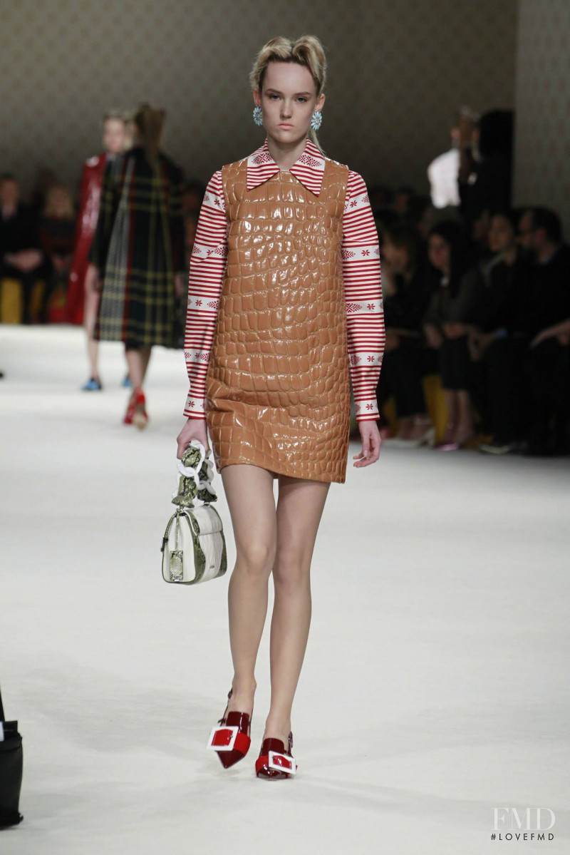 Harleth Kuusik featured in  the Miu Miu fashion show for Autumn/Winter 2015