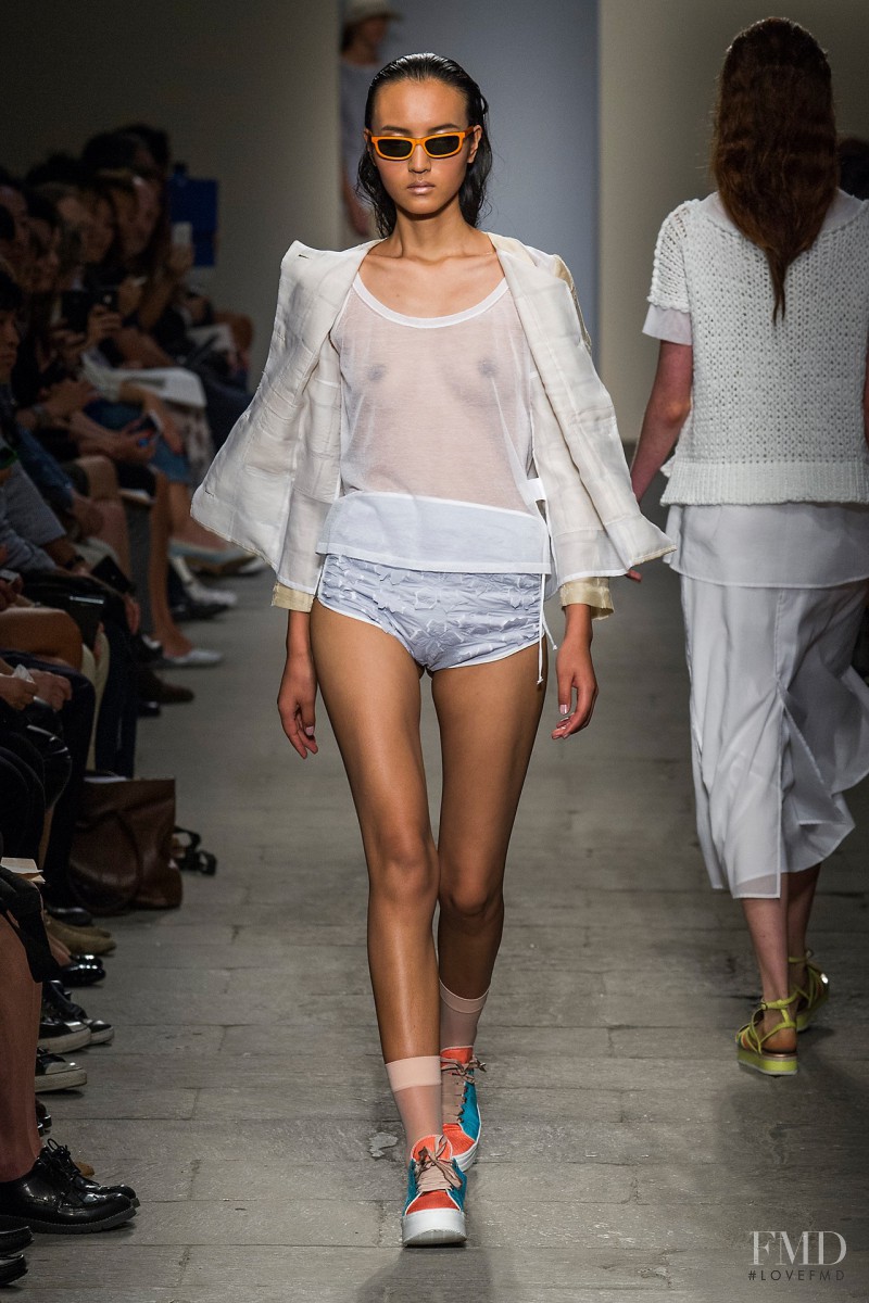 Luping Wang featured in  the Cividini fashion show for Spring/Summer 2015