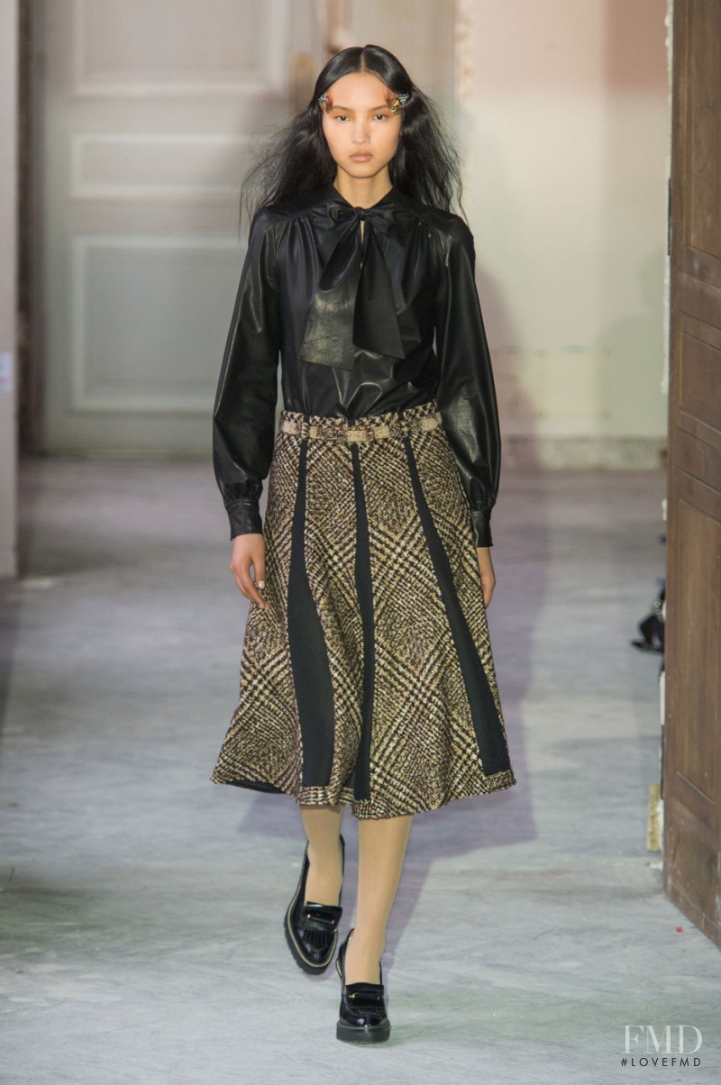 Luping Wang featured in  the Veronique Branquinho fashion show for Autumn/Winter 2015