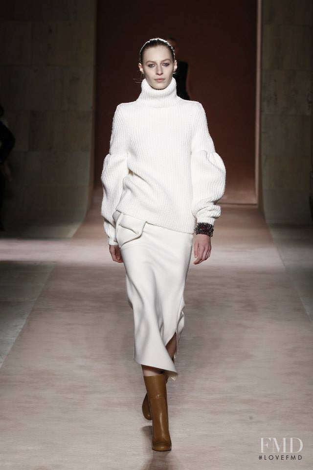 Julia Nobis featured in  the Victoria Beckham fashion show for Autumn/Winter 2015