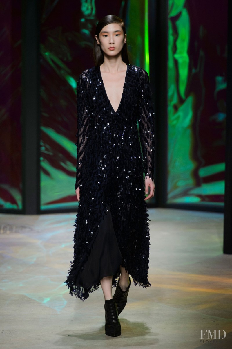 Dongqi Xue featured in  the Thakoon fashion show for Autumn/Winter 2015