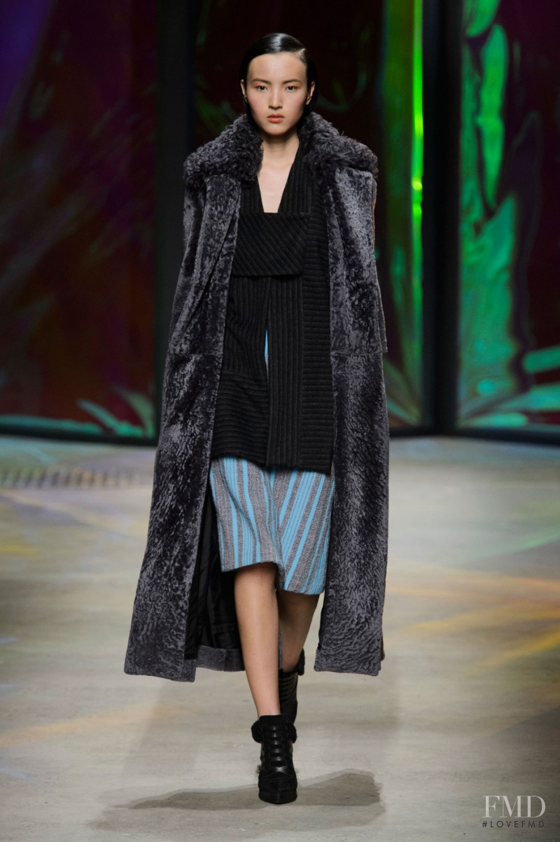 Luping Wang featured in  the Thakoon fashion show for Autumn/Winter 2015