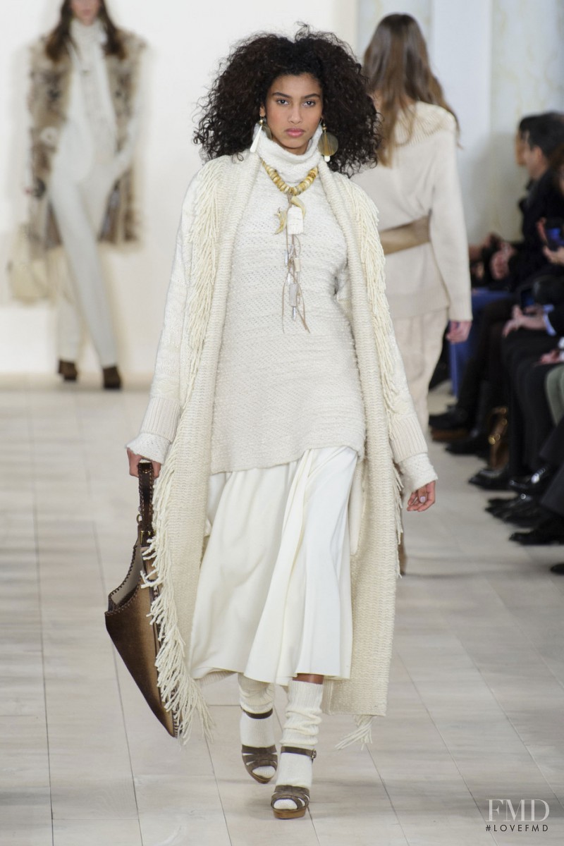 Imaan Hammam featured in  the Ralph Lauren Collection fashion show for Autumn/Winter 2015