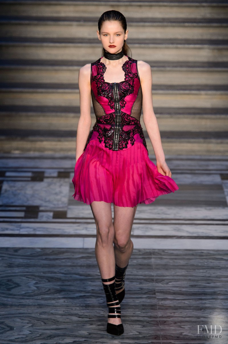 Luba Hryniv featured in  the Julien Macdonald fashion show for Autumn/Winter 2015