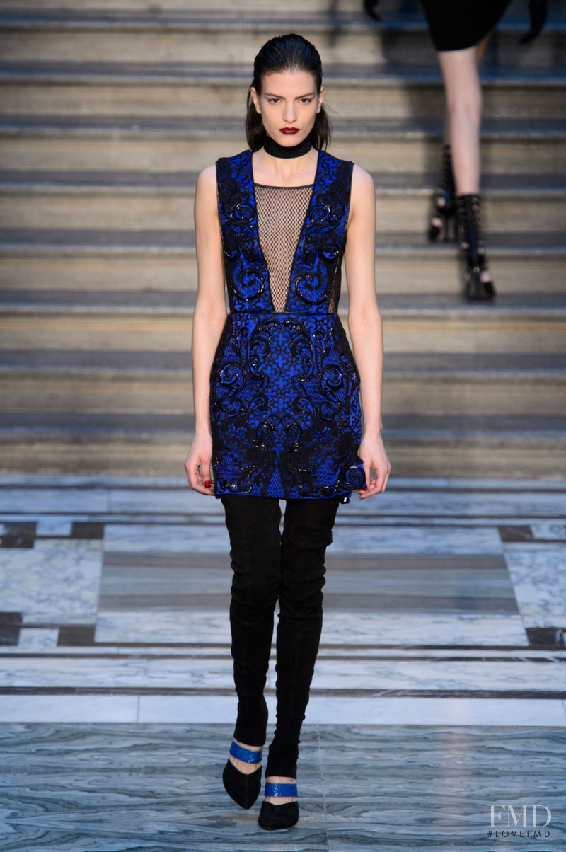 Rebecca Gobbi featured in  the Julien Macdonald fashion show for Autumn/Winter 2015