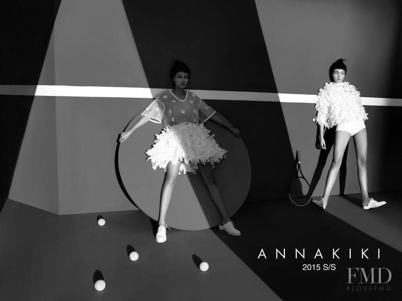 Luping Wang featured in  the Annakiki advertisement for Spring/Summer 2015