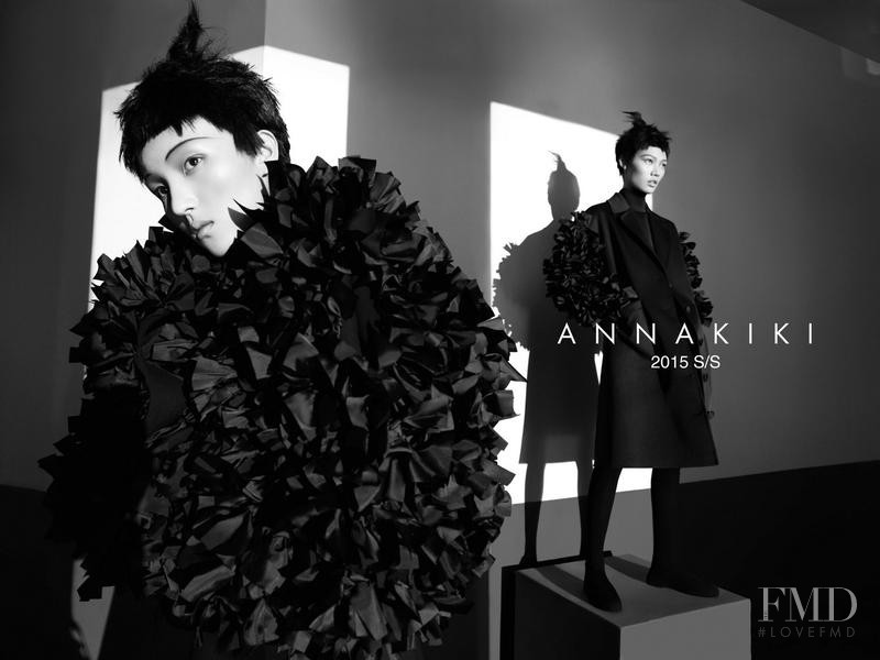 Luping Wang featured in  the Annakiki advertisement for Spring/Summer 2015