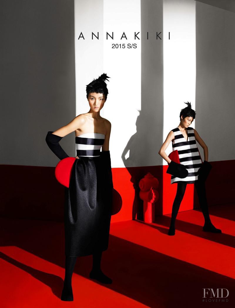 Luping Wang featured in  the Annakiki advertisement for Spring/Summer 2015