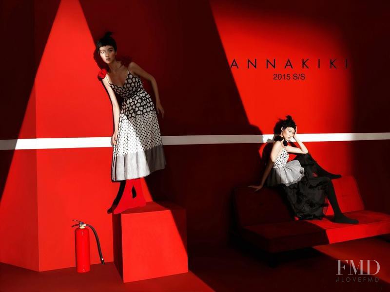 Luping Wang featured in  the Annakiki advertisement for Spring/Summer 2015