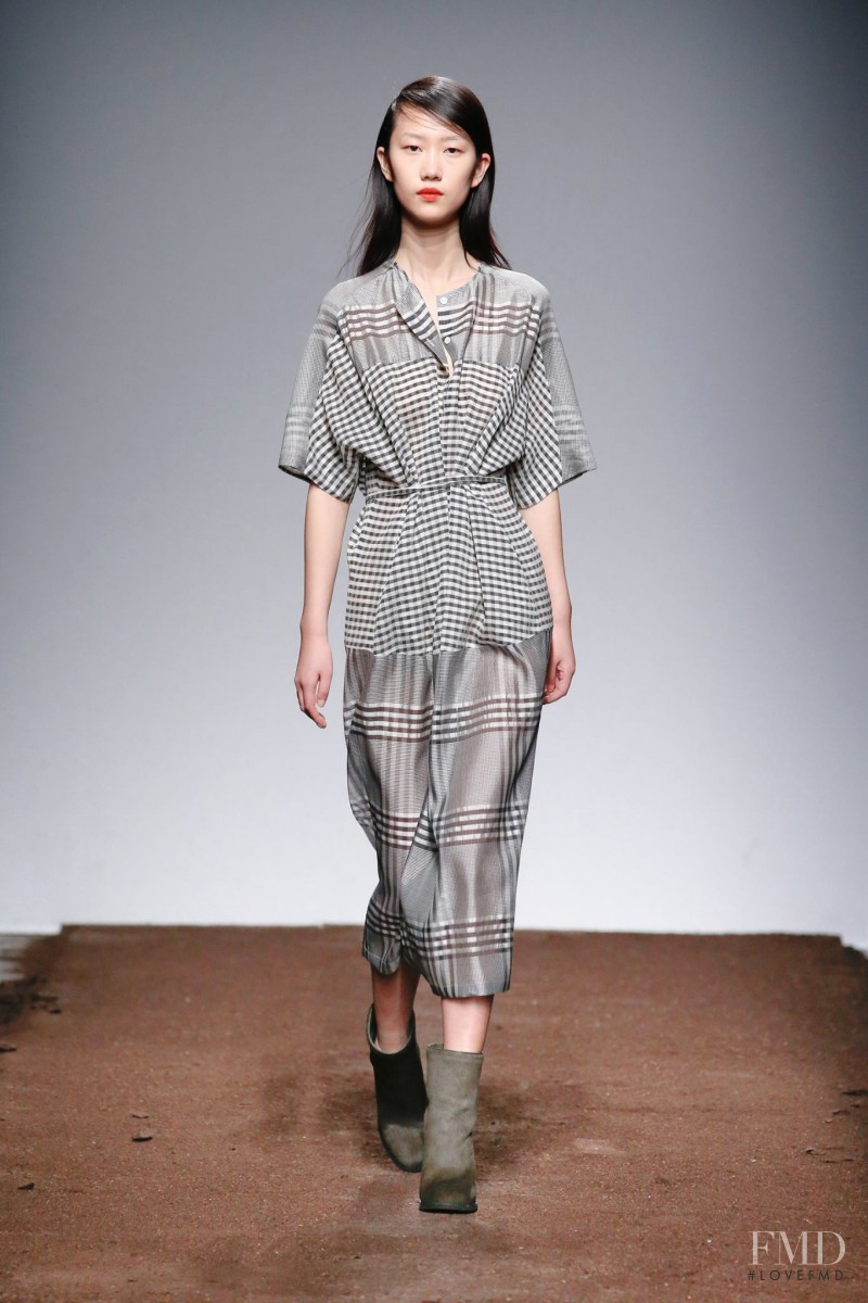 Jiaye Wu featured in  the Christian Wijnants fashion show for Autumn/Winter 2015