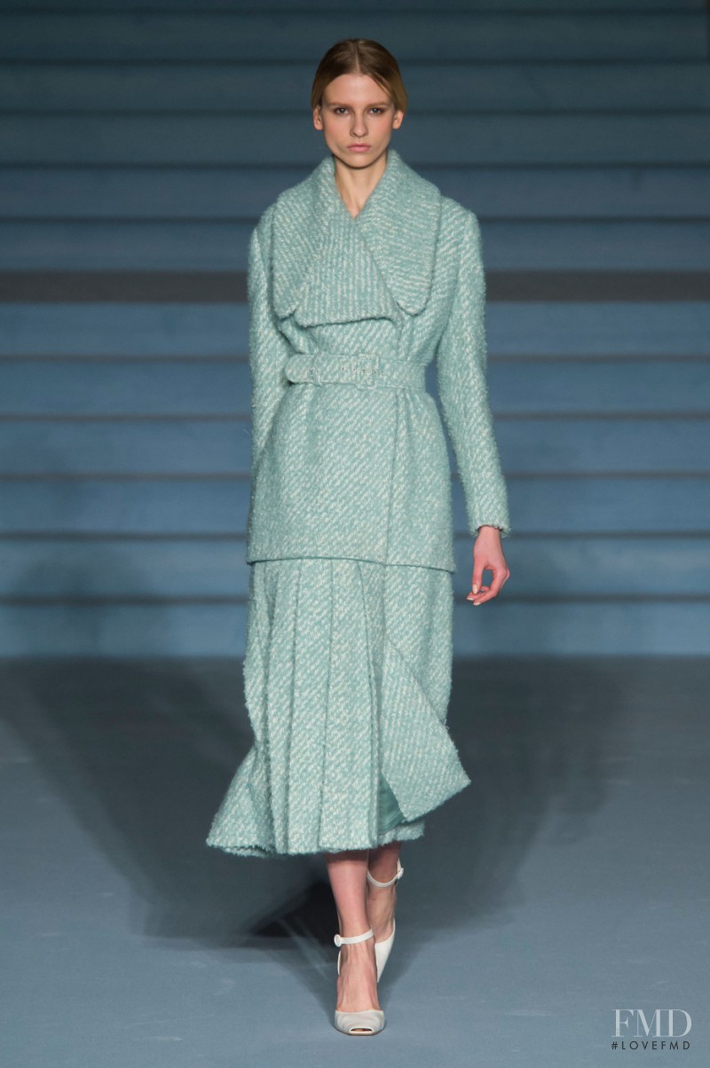 Ola Munik featured in  the Emilia Wickstead fashion show for Autumn/Winter 2015