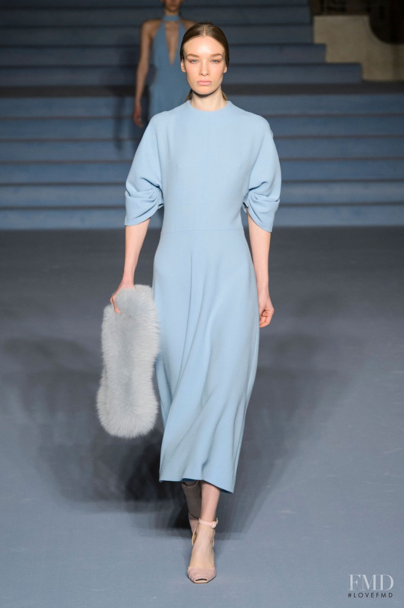 Charlotte Kay featured in  the Emilia Wickstead fashion show for Autumn/Winter 2015