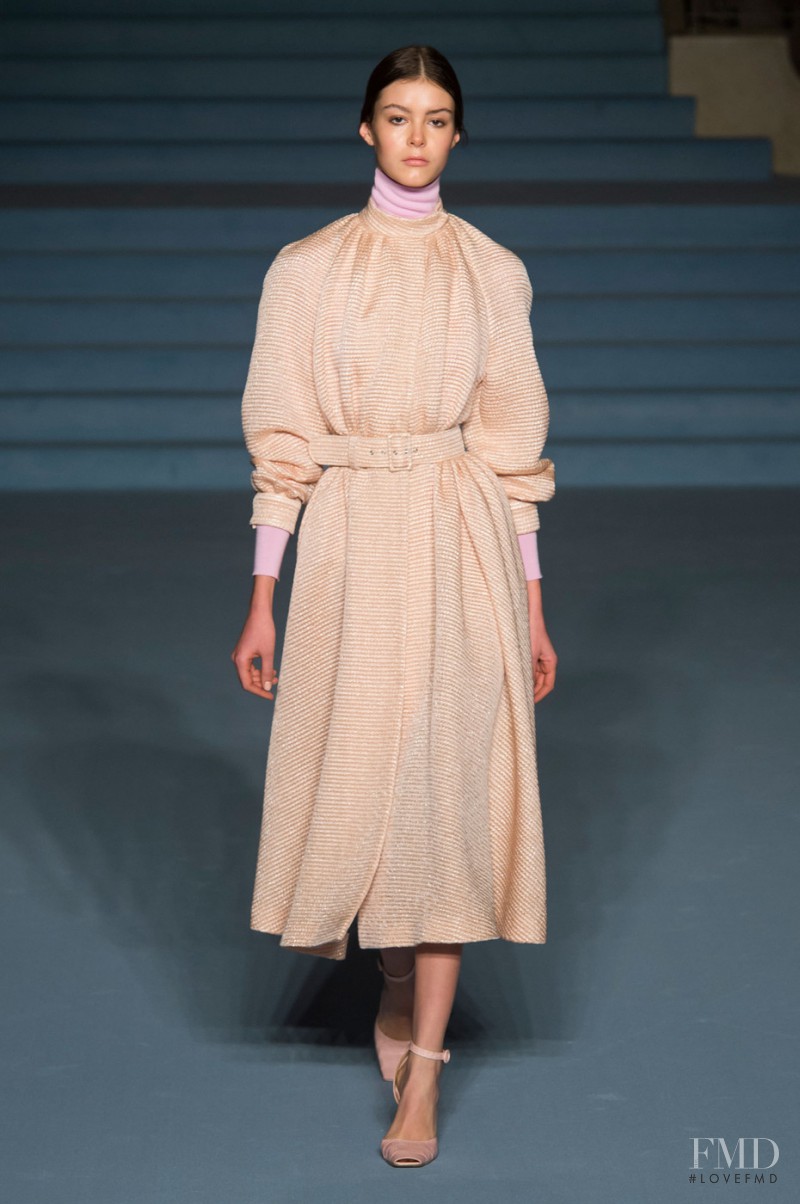 Irina Shnitman featured in  the Emilia Wickstead fashion show for Autumn/Winter 2015