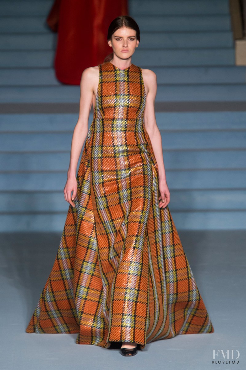 Dorota Kullova featured in  the Emilia Wickstead fashion show for Autumn/Winter 2015