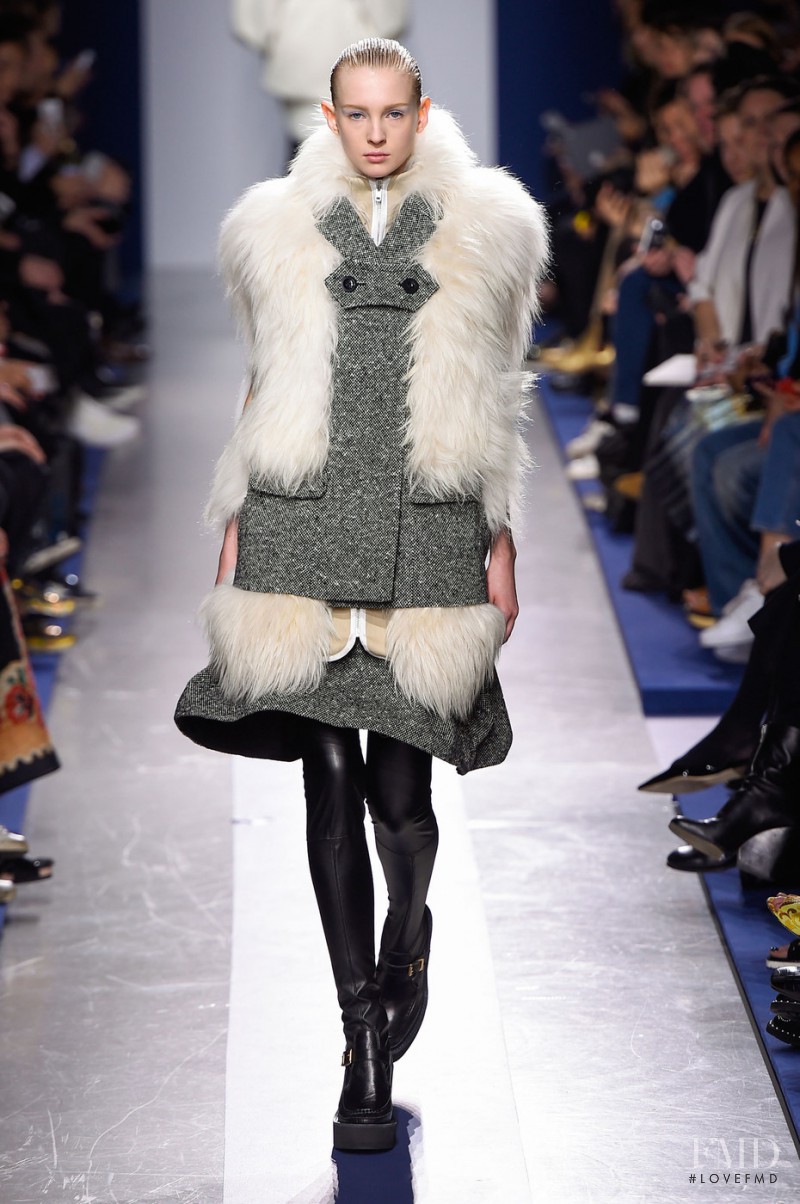Nastya Sten featured in  the Sacai fashion show for Autumn/Winter 2015