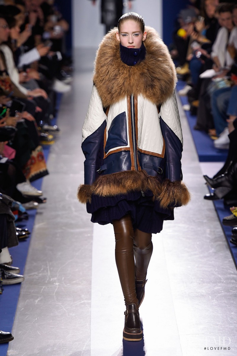 Namara Van Kleeff featured in  the Sacai fashion show for Autumn/Winter 2015