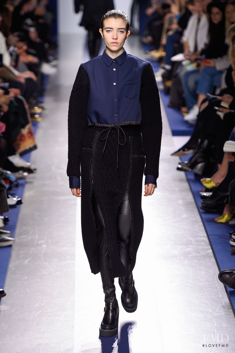 Grace Hartzel featured in  the Sacai fashion show for Autumn/Winter 2015