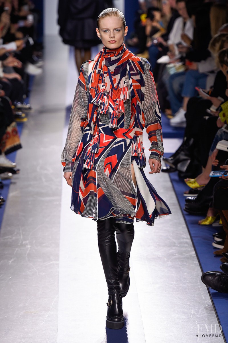 Hanne Gaby Odiele featured in  the Sacai fashion show for Autumn/Winter 2015