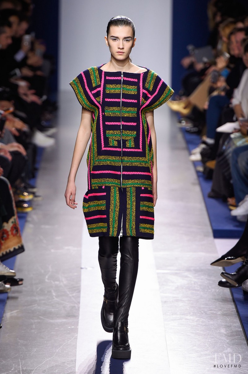 Irina Djuranovic featured in  the Sacai fashion show for Autumn/Winter 2015