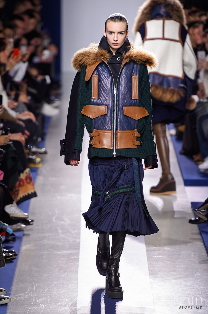 Yulia Ermakova featured in  the Sacai fashion show for Autumn/Winter 2015