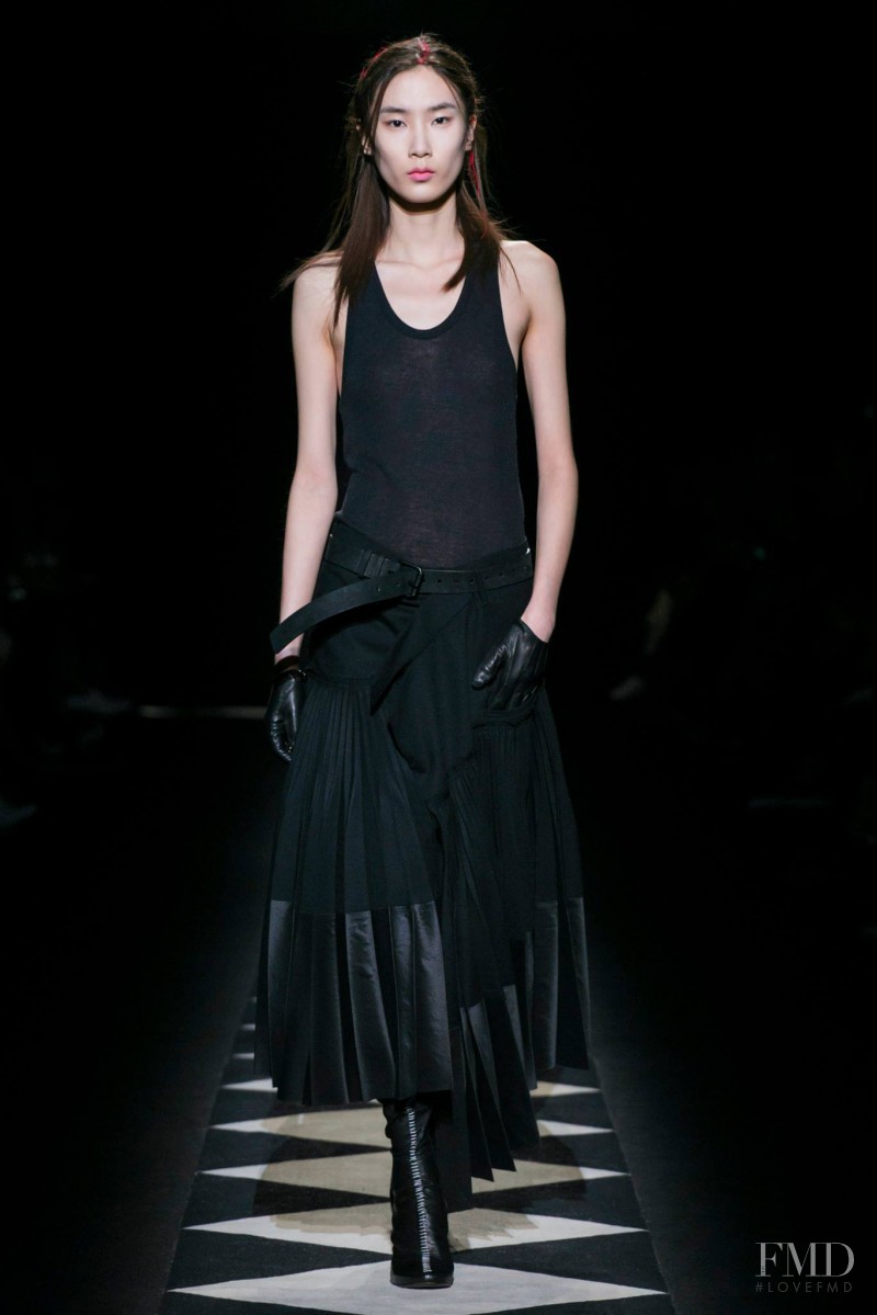 Dongqi Xue featured in  the Haider Ackermann fashion show for Autumn/Winter 2015