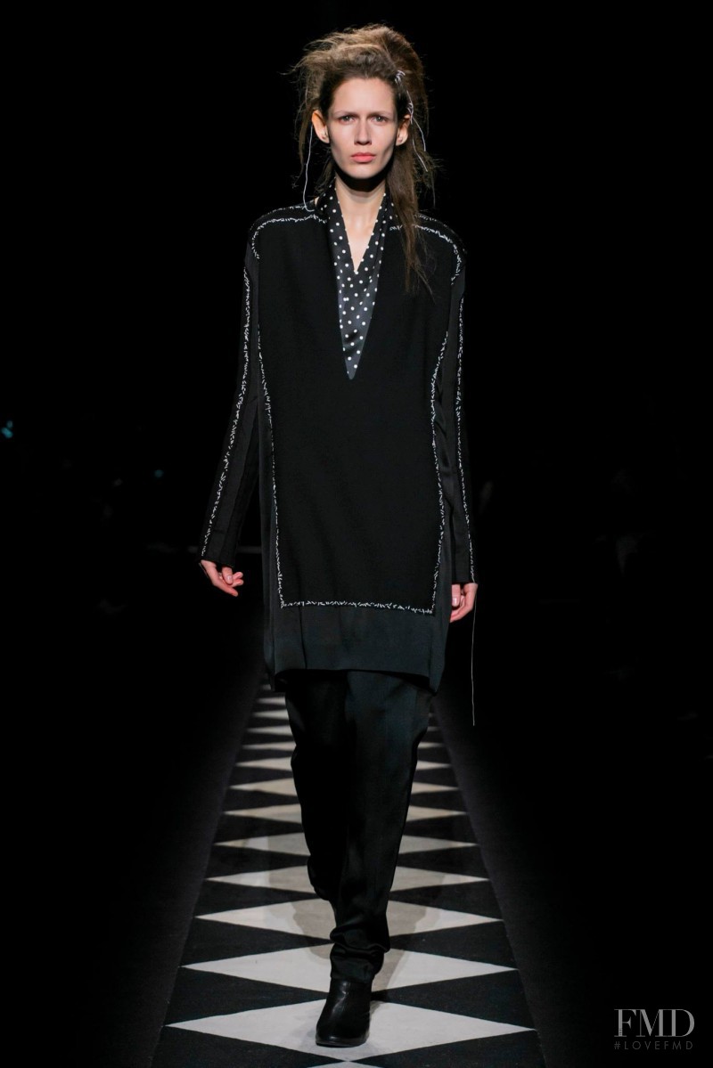 Ella Zadavysvichka featured in  the Haider Ackermann fashion show for Autumn/Winter 2015